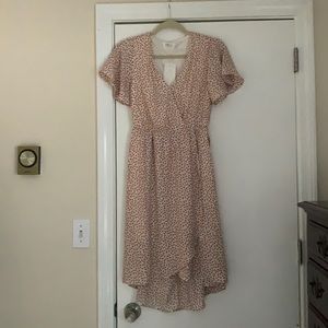 Cute White Rose Patterned Dress